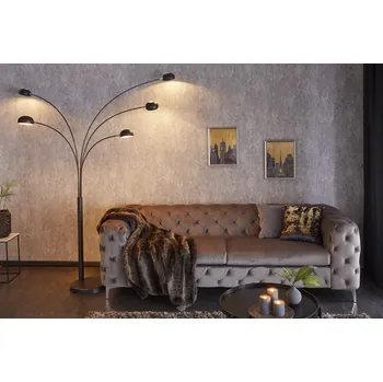 Stojací lampa Moderní stojací lampa Five Lights 205cm černo/zlatá
