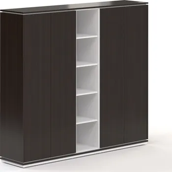 Šatní skříň Vysoká šatní skříň Creator 202,2 x 44,5 x 185,9 cm, bílá / wenge