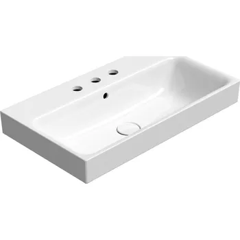 Umyvadlo NUBES keramické umyvadlo 70x40cm, 3 otvory, bílá ExtraGlaze