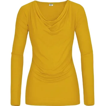 Dámské tričko VODA LONG dámské bambusové tričko dlouhý rukáv Bambutik hořčicová M