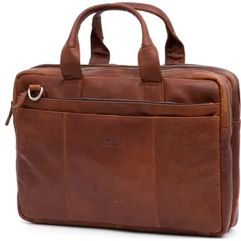 Světle hnědá kožená taška na notebook Montreal - Lucleon