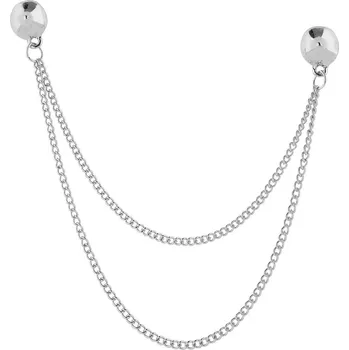 Řetízek Řetízek na límeček se dvěma cvočky ve stříbrné barvě - Warren Asher