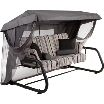 Zahradní houpačka Zahradní houpačka Venezia Lux Black Edition s moskytiérou, polštářky a bočními stolky C024-06LB PATIO 448545