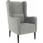 Křeslo ušák, šedá/černá, BREDLY