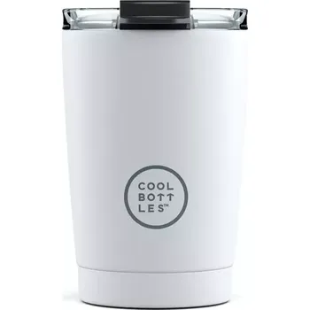 Termohrnek Nerezový termohrnek COOL BOTTLES Mono White třívrstvý 330ml