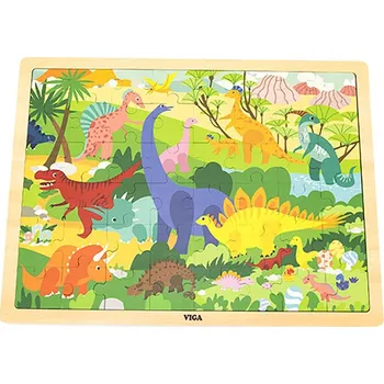 Puzzle Dřevěné puzzle 48 dílků Viga Dinosauři