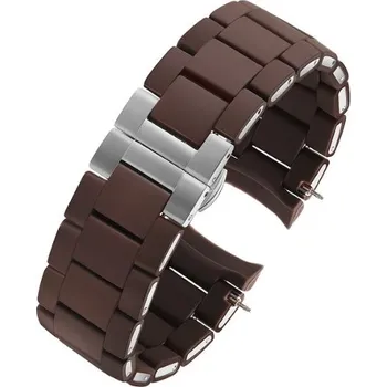 Ostatní příslušenství k chytrým hodinkám eses Silikonový řemínek se stříbrnou sponou - Hnědý, 20 mm