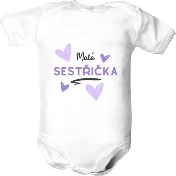 Kojenecký body Dětské body s potiskem Malá sestřička dětské