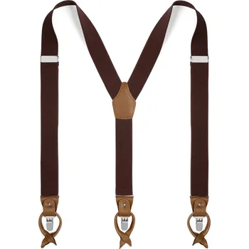 Kšandy XL široké tmavě hnědé konvertibilní šle - Trendhim