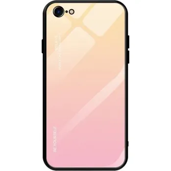 Pouzdro na mobilní telefon Kryt se skleněnou zadní stranou pro iPhone 7 / 8 / SE (2020/2022) - růžovozlatý