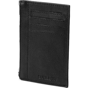 Obal na doklad Černé kožené RFID pouzdro na karty Lemmy - Lucleon