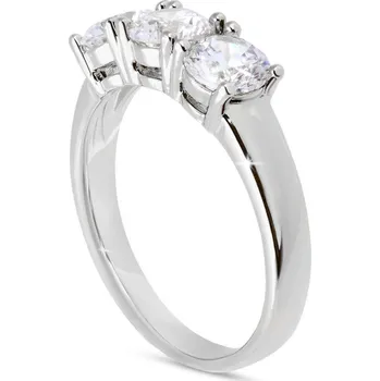 Prsten biju Rhodiovaný prsten se třemi zirkony 0404 Velikost prstenu - obvod: 54 mm