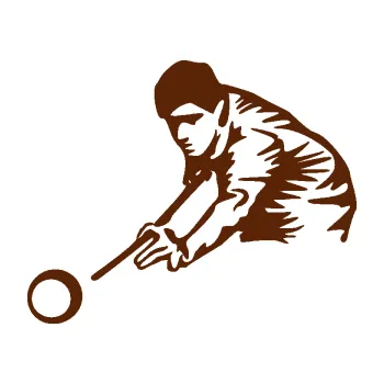 Samolepicí dekorace na vozidlo Kulečník 001 levá hráč s tágem (15 - hnědá) SAMOLEPKA NA AUTO, NÁLEPKA, FÓLIE, POLEP, TUNING, VLASTNÍ TEXT, TISK, AUTOSAMOLEPKY.cz, POLEPY, OBRÁZEK, LOGO, 3D STICKERS