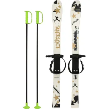 Sjezdové lyže Dětské lyže s vázáním a holemi Baby Mix 90 cm bílé