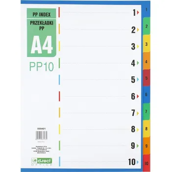 d.rect - rozlišovač plastový A4 barevný 1-10