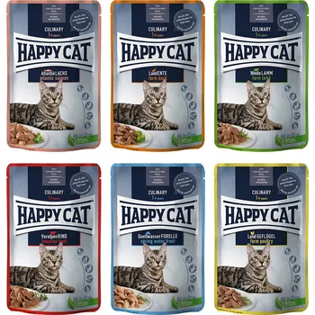 Krmivo pro kočku 12x85g Happy Cat Pouch Meat in Sauce - mix I