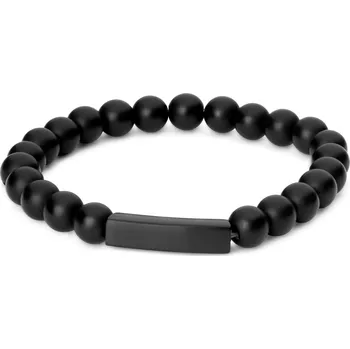 Náramek Náramek s černými korálky z kamene - Lucleon