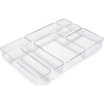 Emuca Organizér do zásuvky v koupelně CUBE - 8 boxů / Průhledný