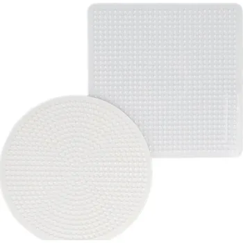 Dětské navlékací korálky Nabbi Podložka na zažehlovací korálky - kruh a čtverec 15,5x15,5 (2ks)