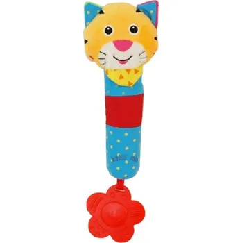 Dětská pískací plyšová hračka s chrastítkem Baby Mix tygřík