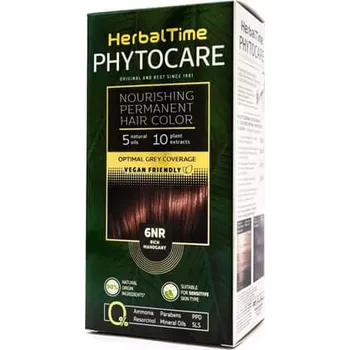 Barva na vlasy Herbal Time Phytocare permanentní barva na vlasy natural Vegan 6NR nasycený mahagon 130 ml