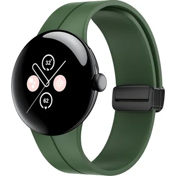 Příslušenství k chytrým hodinkám eses Silikonový řemínek s magnetickou sponou pro Google Pixel Watch 1, 2 - Zelený