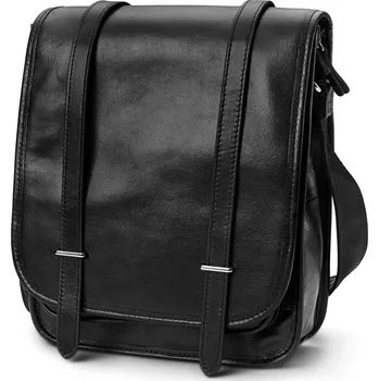 Černá kožená taška přes rameno - Delton Bags