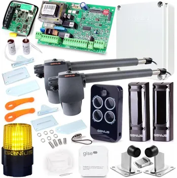 Pohon brány Sada Genius G-Bat 400 pro 8m dvoukřídlou bránu (lampa + patka + nárazníky + modul Wi-Fi)