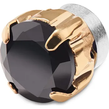 Náušnice Magnetická náušnice ve zlaté barvě s černým zirkonem - Lucleon