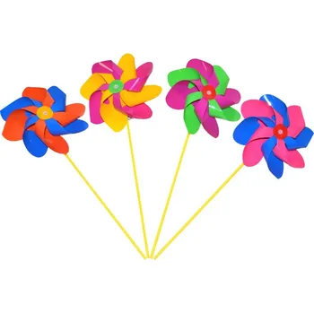 Létající drak Teddies Větrník průměr 20cm barevný plast 47cm mix barev