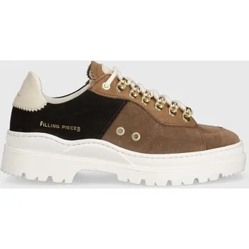 Pánská obuv Semišové tenisky Filling Pieces Court Serrated Topaz hnědá barva, 71633831933, 36, 88X