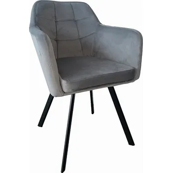 Křeslo Křeslo, látka samet šedá/černá, ZERON NEW