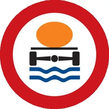 Dopravní značka VakoShop Dopravní značka B19 - Zákaz vjezdu vozidel přepravujících náklad, který může způsobit znečištění vody - Standardní kruh 700mm