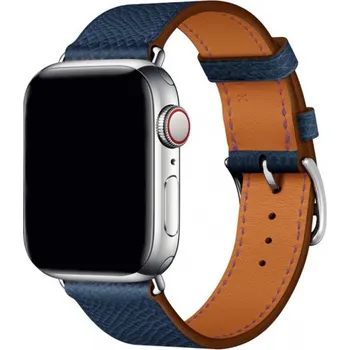 Řemínek na hodinky Kožený řemínek pro Apple Watch 42mm / 41mm / 40mm / 38mm - tmavě modrý