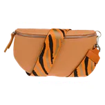 NovaKabelka.cz Kožená italská crossbody kabelka Reni Grande Arancio s přídavným popruhem III