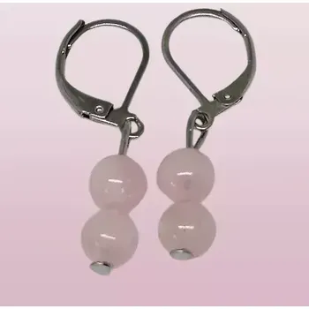 Náušnice Naušnice s růženínem, kuličky 6mm, ocel