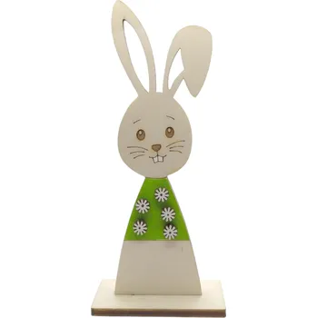 Velikonoční dekorace Pehucraft Dřevěný velikonoční zajíček zelený