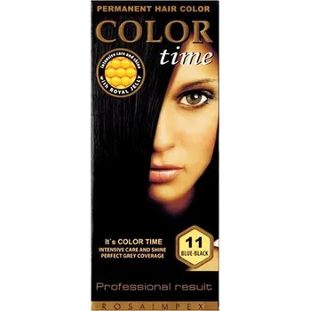Barva na vlasy Color Time Permanentní Barva na vlasy 11 modro černa 100 ml