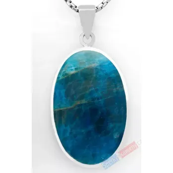 Přívěsek Stříbrný přívěsek (Ag 925/1000) s apatitem QA, ovál cca 38 x 25 mm (AP9084P)