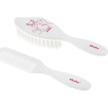 hřeben Kartáček a hřebínek Akuku Lama bílé