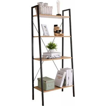 Knihovna Regál, 4-policový, dub / černá, THEA