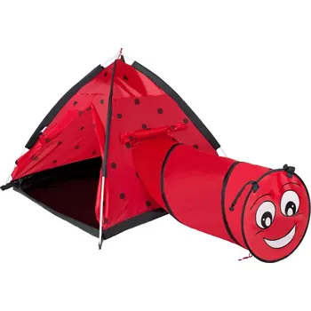 Hra na zahradu Dětský stan Baby Mix Beruška s tunelem červený