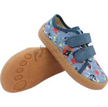 Chlapecké bačkory Dětské barefoot plátěnky Froddo G1700379-14 DENIM - vel. 35