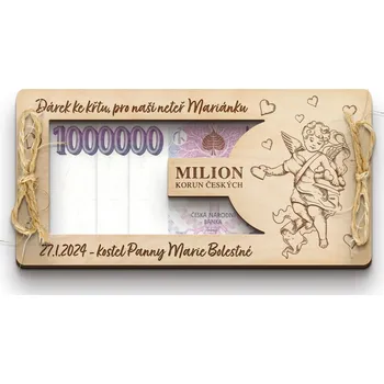 Dřevia Dárková obálka na peníze - Anděl ke křtu