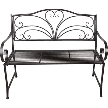 Zahradní lavice Clayre & Eef - kovová zahradní lavička 5Y0848, 117x50x98 cm