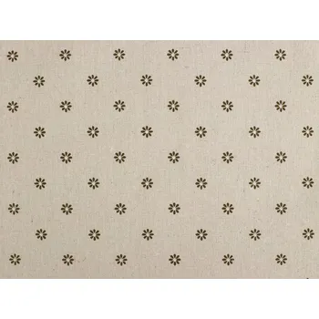 Bavlněná metráž / imitace lnu hrubší, květy