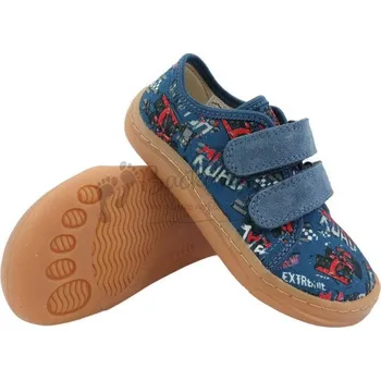 Chlapecké bačkory Dětské barefoot plátěnky Froddo G1700379-11 BLUE/DENIM - vel. 35