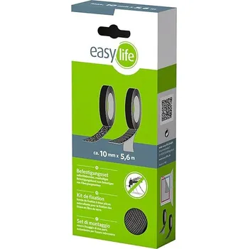 Síť proti hmyzu Easy Life Upevňovací set na sítě proti hmyzu, 1 cm, 5,6 m, plast, černá&nbsp;88-002-2961
