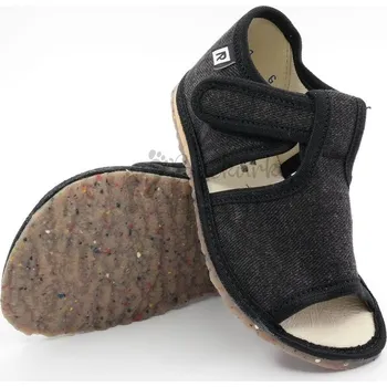 Chlapecké bačkory Dětské inovativní pantofle RAK 100014-4 Černá riflovina - vel. 19