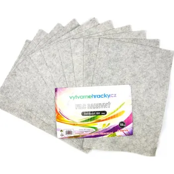 Výtvarný papír Filc - 10 ks, Melírovaně šedý, A4, 180 g